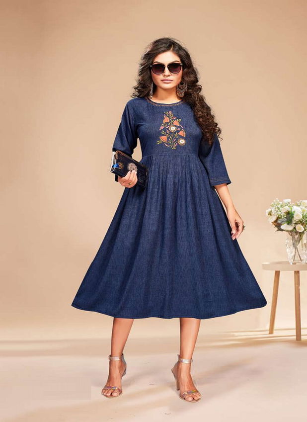 Munch Dee Cee New Exclusive Wear Rayon Designer Fancy Kurtis Collection